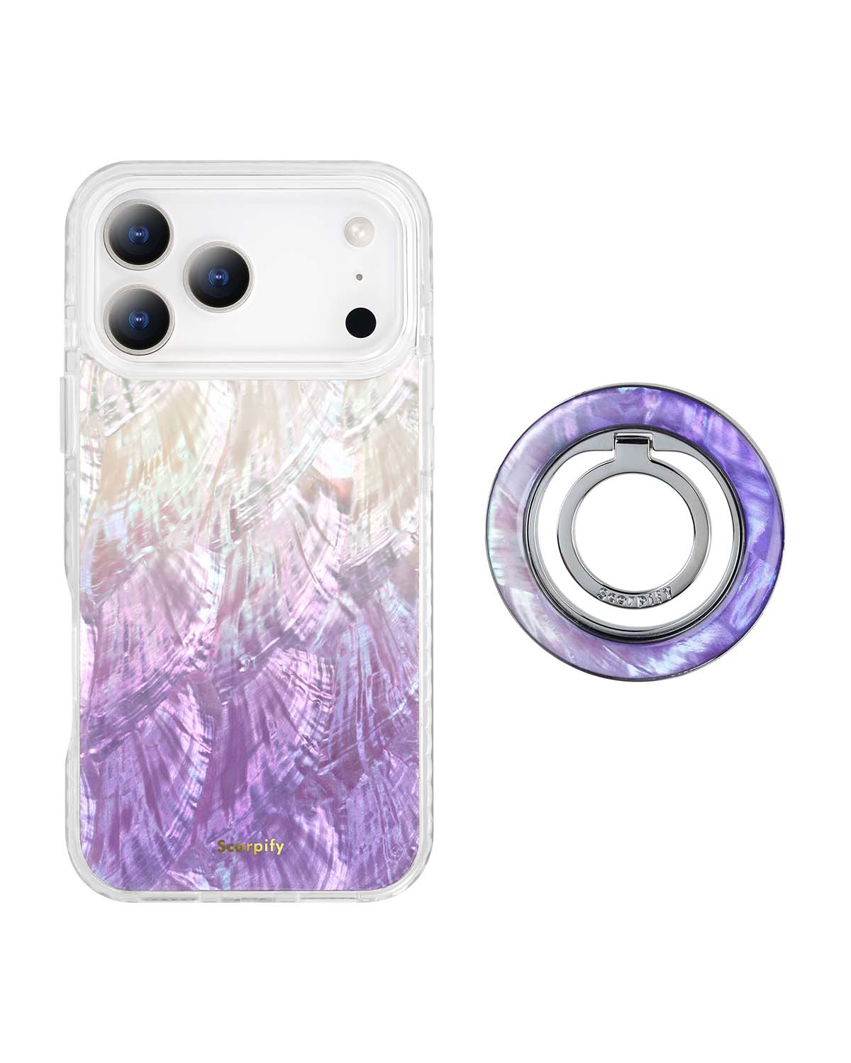 Purple Mother of Pearl MagSafe iPhone Bundle Set