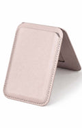 Blush pink iPhone leather wallet, open flat view
