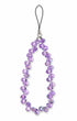 Purple teardrop phone charm with glossy bead detail