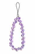 Purple teardrop phone charm with glossy bead detail