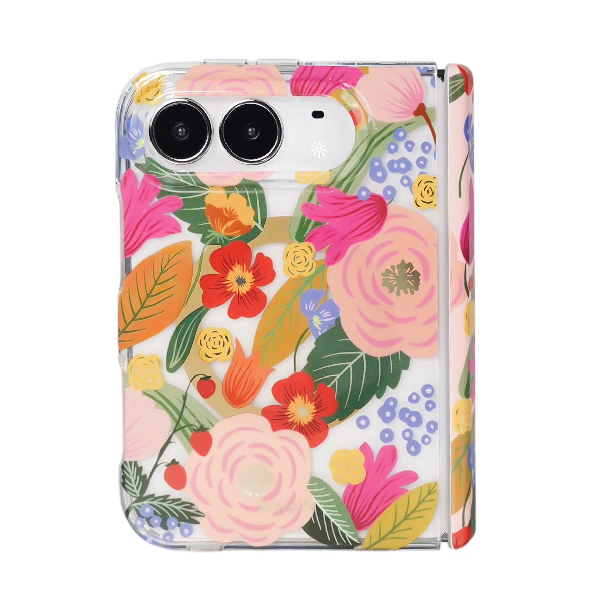 Camellia blossom floral print iPhone Duo case transparent background