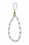 Silver Pearl & Crystal Phone Charm