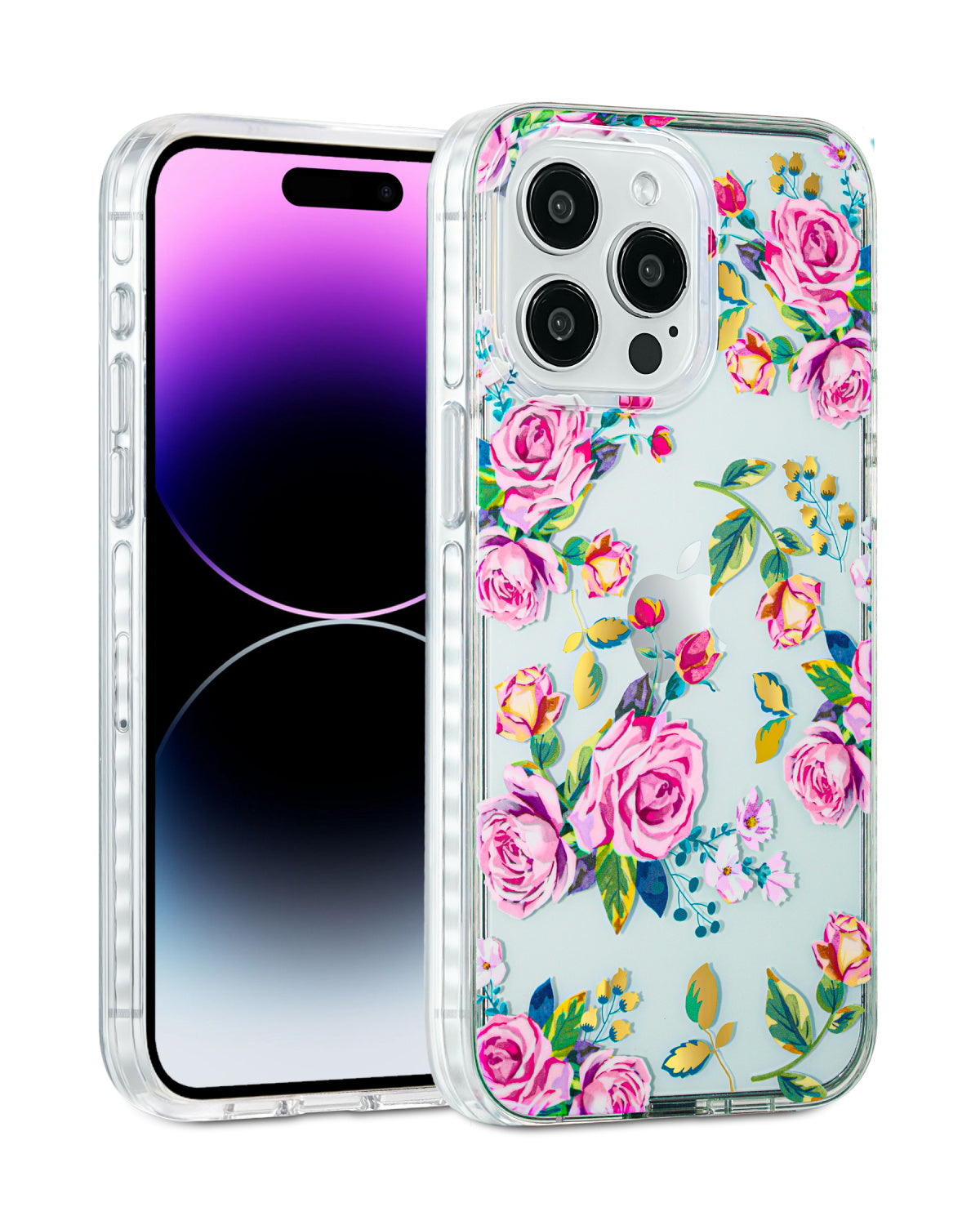 Pink delicate rose floral iPhone case with soft detail