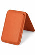Cosmic orange iPhone leather wallet, open flat view