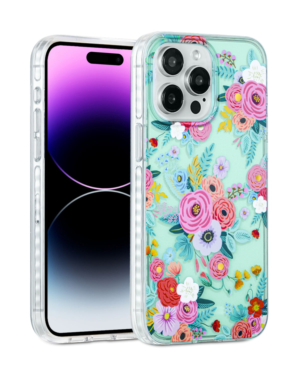 Floral iPhone case pink garden style