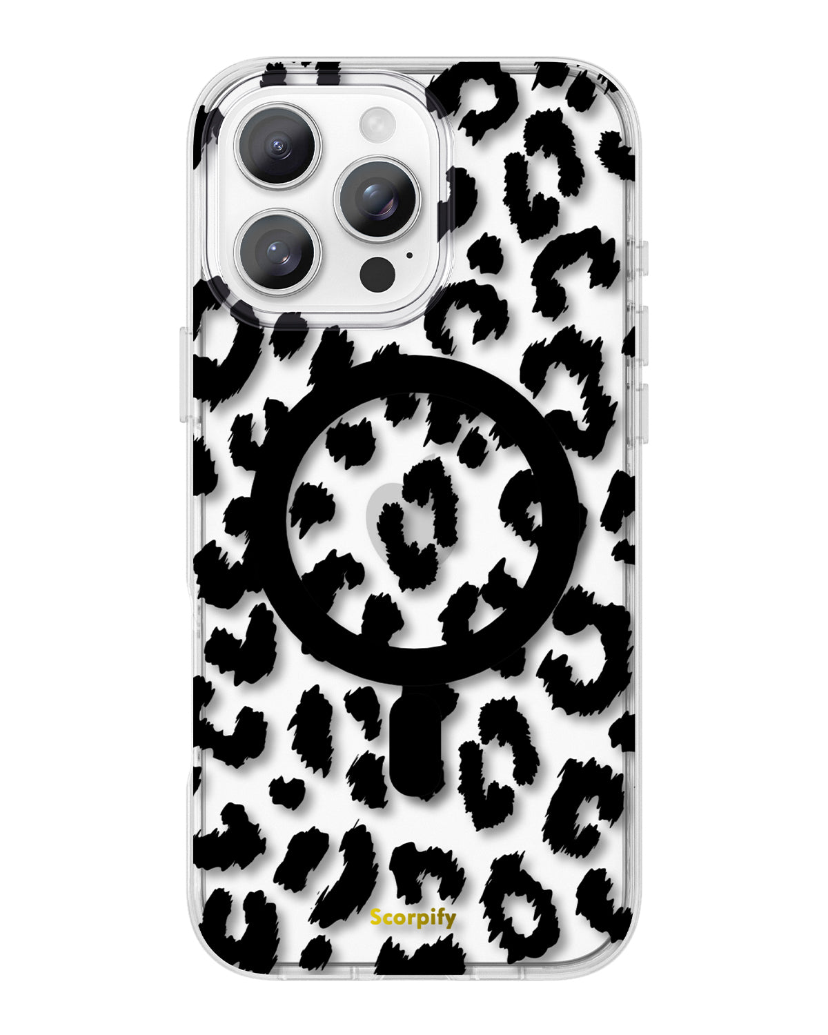 Black Transparent Leopard Magnetic iPhone Case