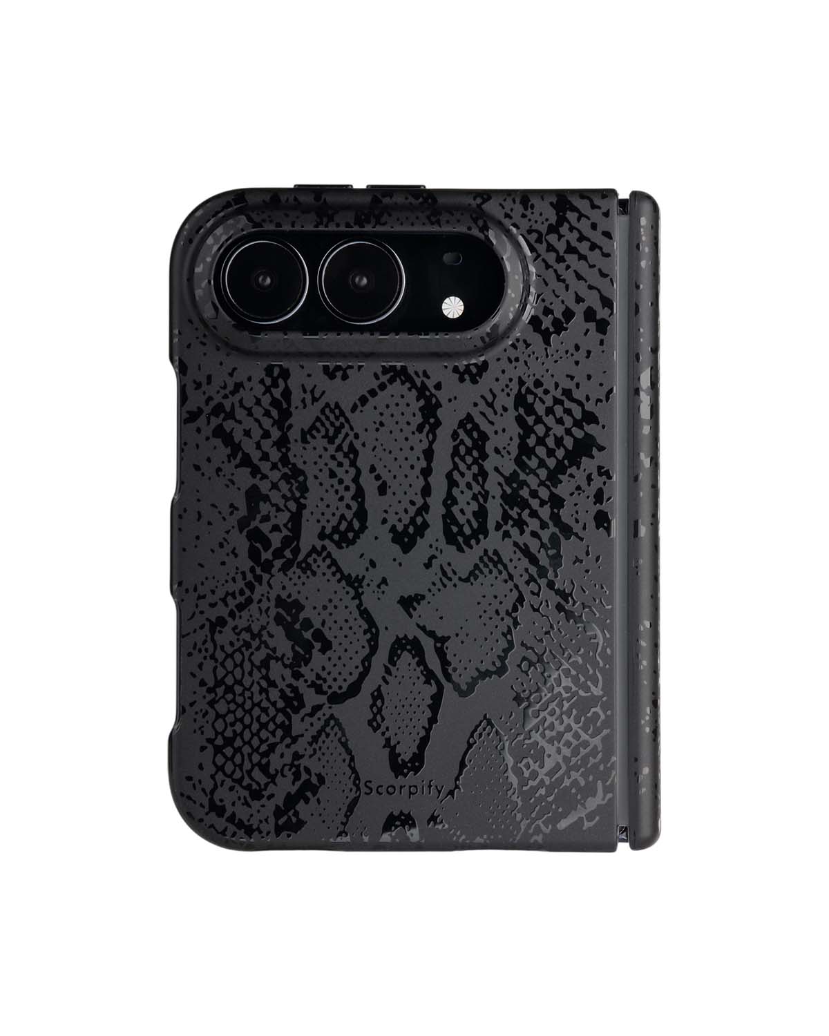 Matte black snake print iPhone Duo case with MagSafe compatibility