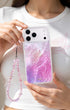 Pink iphone charm with elegant teardrop accents