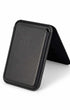 Classic black iPhone leather wallet, open flat view