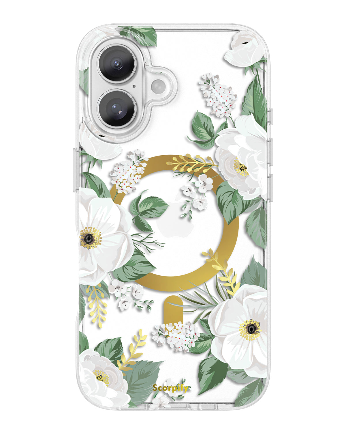 White Rose Magnetic iPhone Case, iPhone 16 White Rose Magnetic iPhone Case, iPhone 16