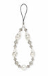 Crystal pearl beaded phone charm with elegant shine