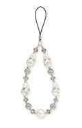 Crystal pearl beaded phone charm with elegant shine