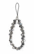 Midnight teardrop phone charm with glossy dark beads