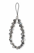 Midnight teardrop phone charm with glossy dark beads