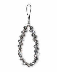 Midnight teardrop phone charm with glossy dark beads
