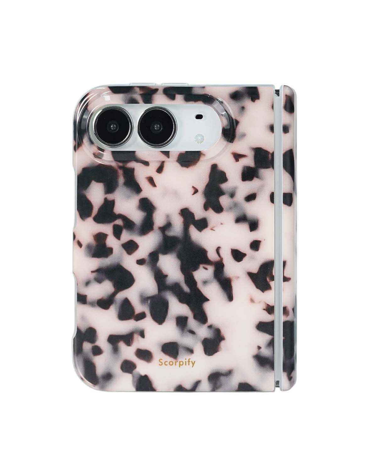Pink tortoise shell print iPhone Duo case with MagSafe compatibility