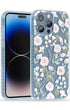 Elegant Blue iPhone Case Featuring Carnation Bloom Pattern