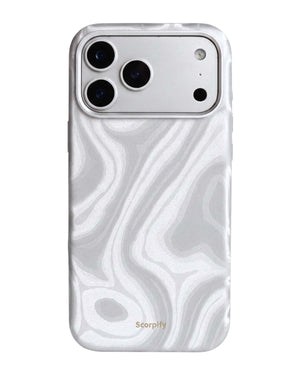 Silver Swirl Lumina Leather MagSafe iPhone Case