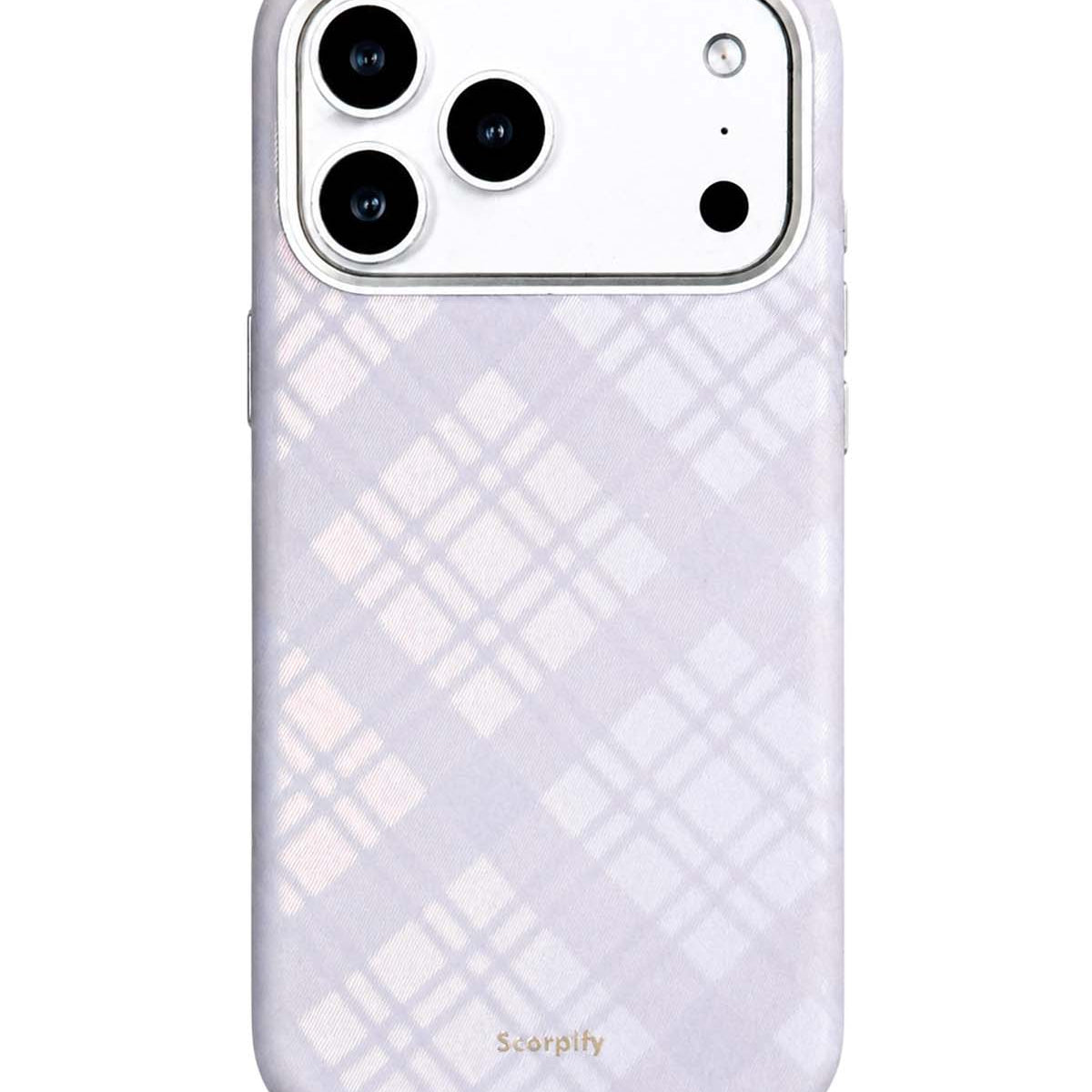 Lavender Tartan Lumina Leather MagSafe iPhone Case