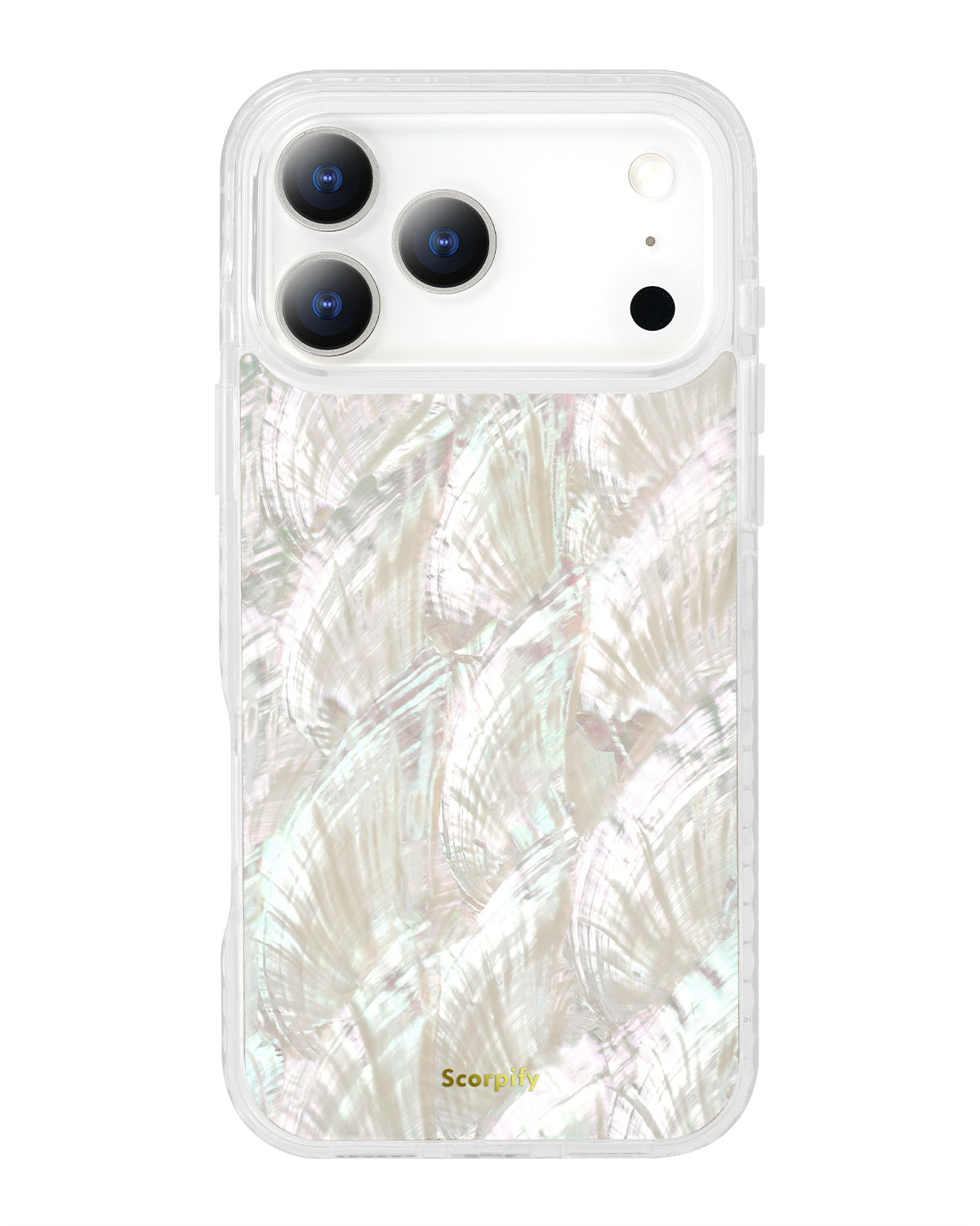 Soft glow pearl phone case with sparkly reflections