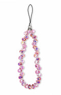 Pink teardrop phone charm with glossy bead detail