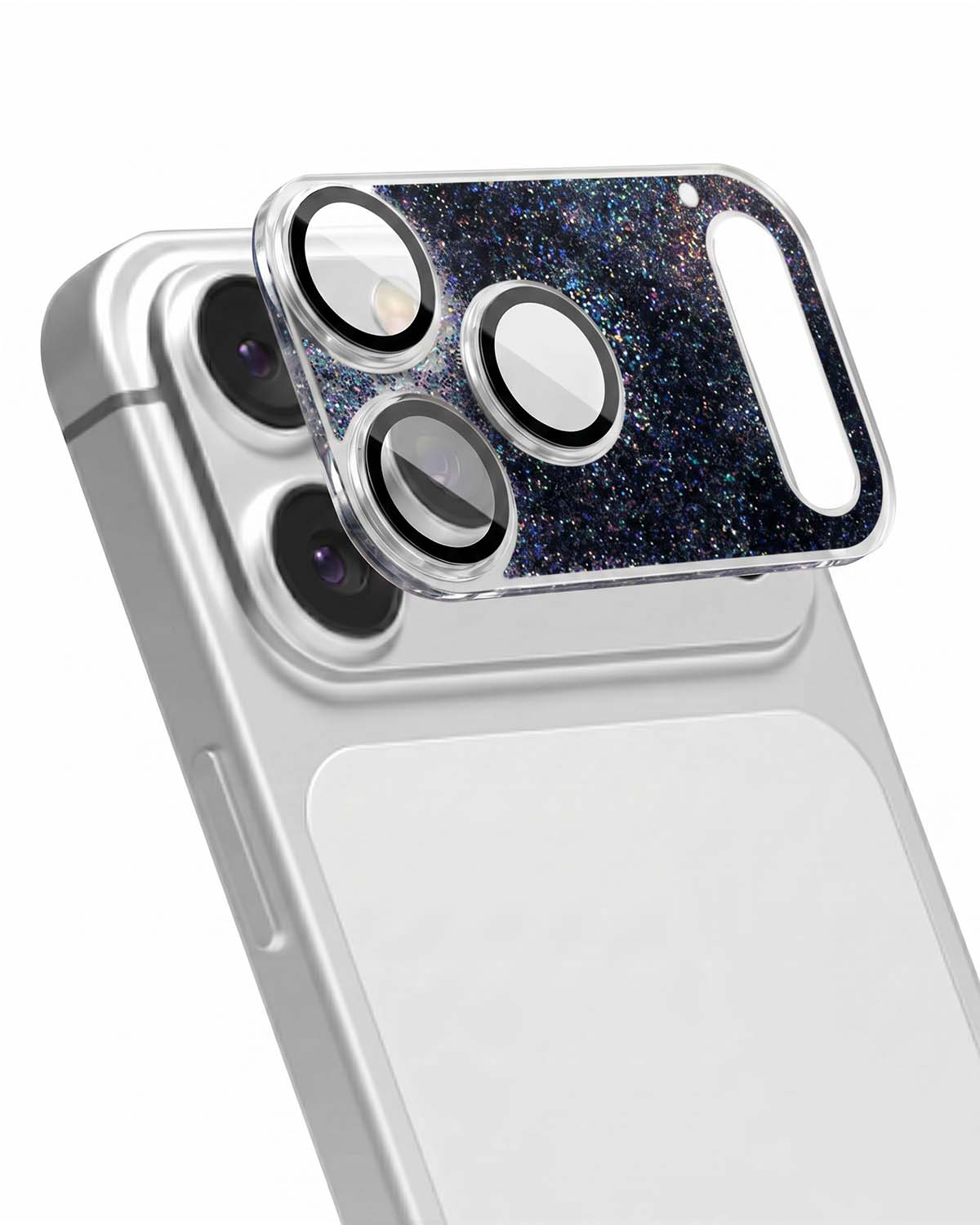 Black Gleam Flow Unibody Camera Lens Protector front view