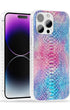 Trendy Phone Case With Vibrant Colorful Snake Pattern