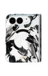 Black tulip floral print iPhone Duo case with MagSafe compatibility