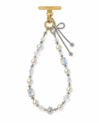 Silver Bow Pearl & Crystal - front view