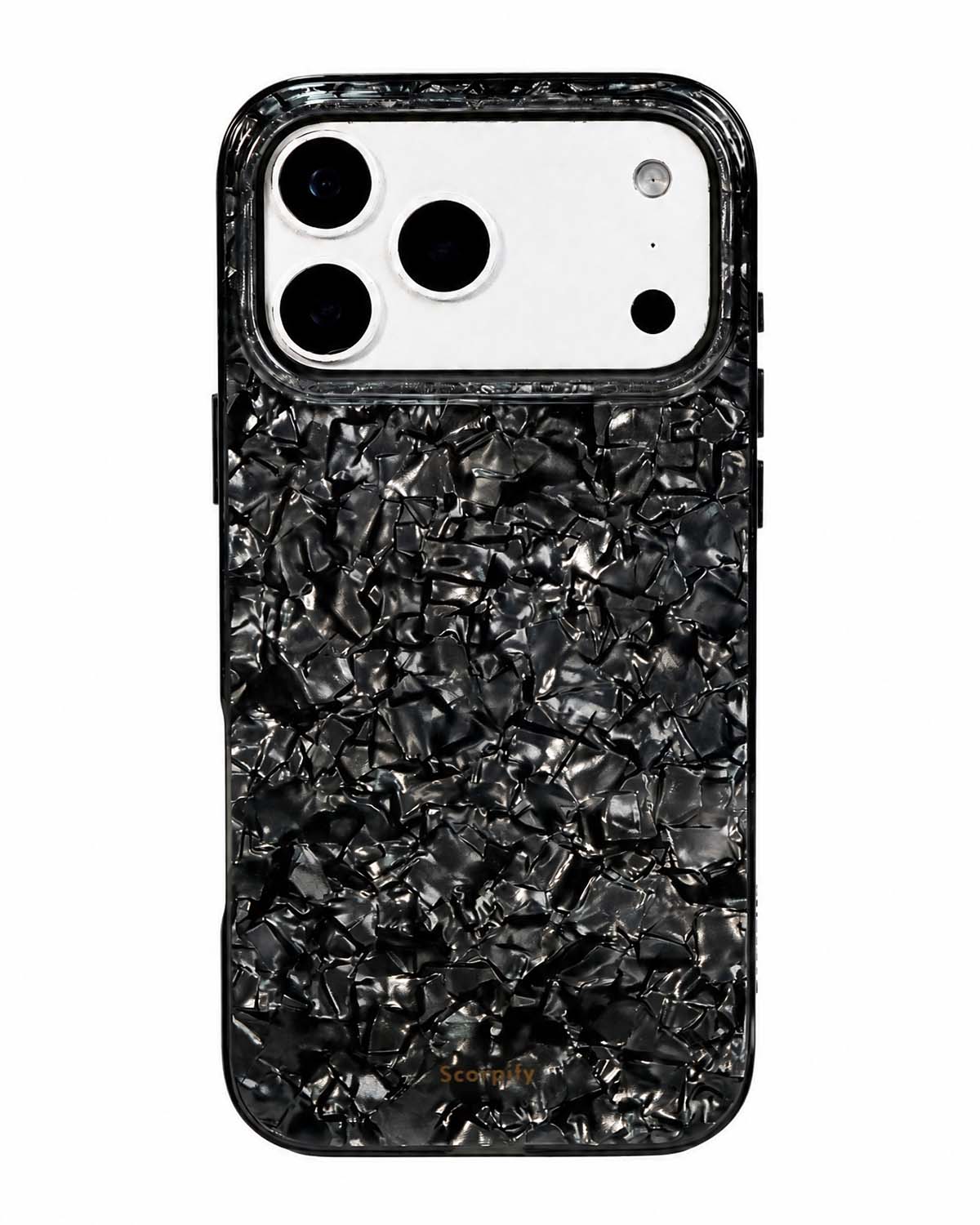Noir Pearl MagSafe iPhone Case front view with dark iridescent pearl finish