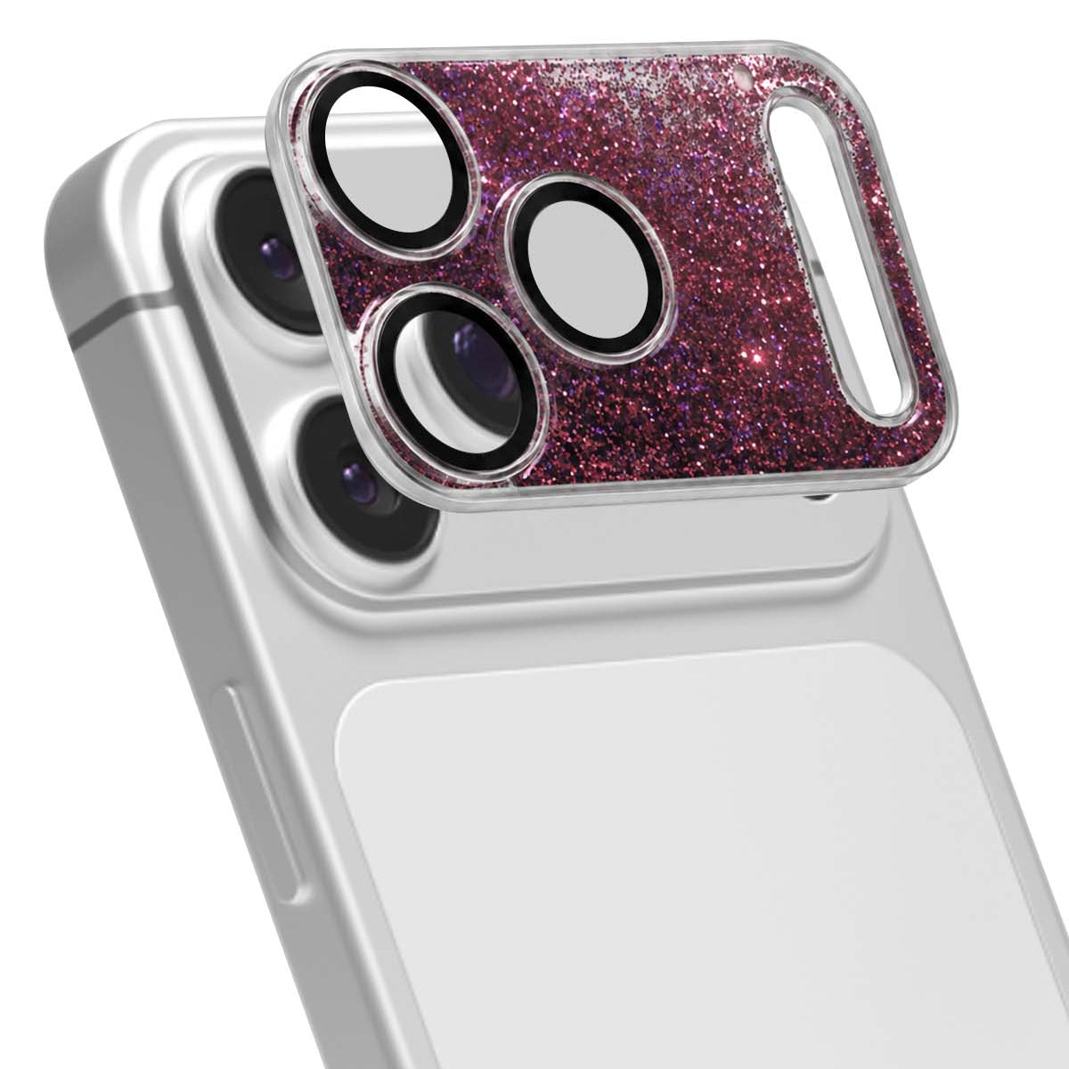 Wine Red Gleam Flow Unibody Camera Lens Protector for iPhone