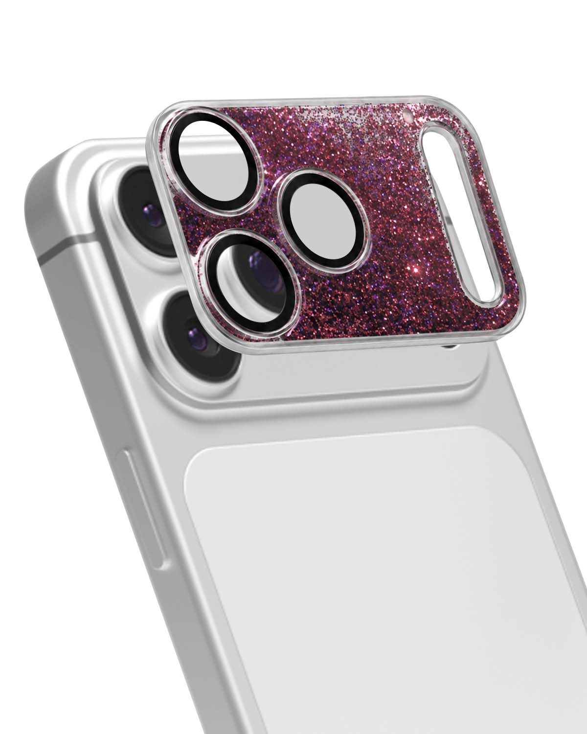 Wine Red Gleam Flow Unibody Camera Lens Protector for iPhone