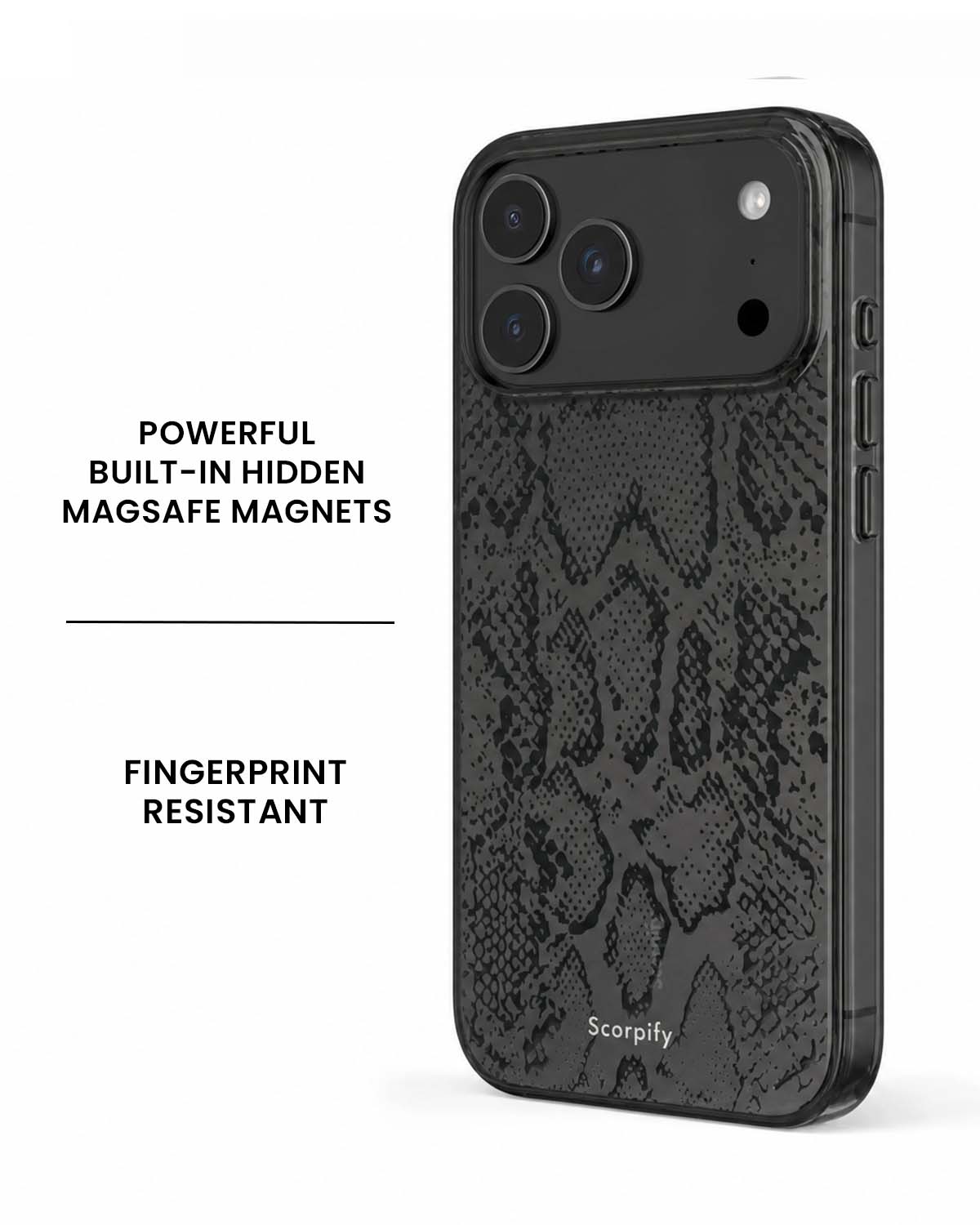 Matte Black Snake MagSafe iPhone Case