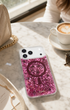 Rose Stardust MagSafe case with wireless charger attachment