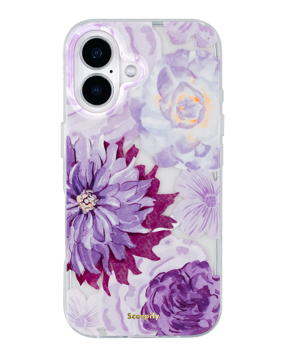 Purple Floral iPhone Cover With Magnetic Design