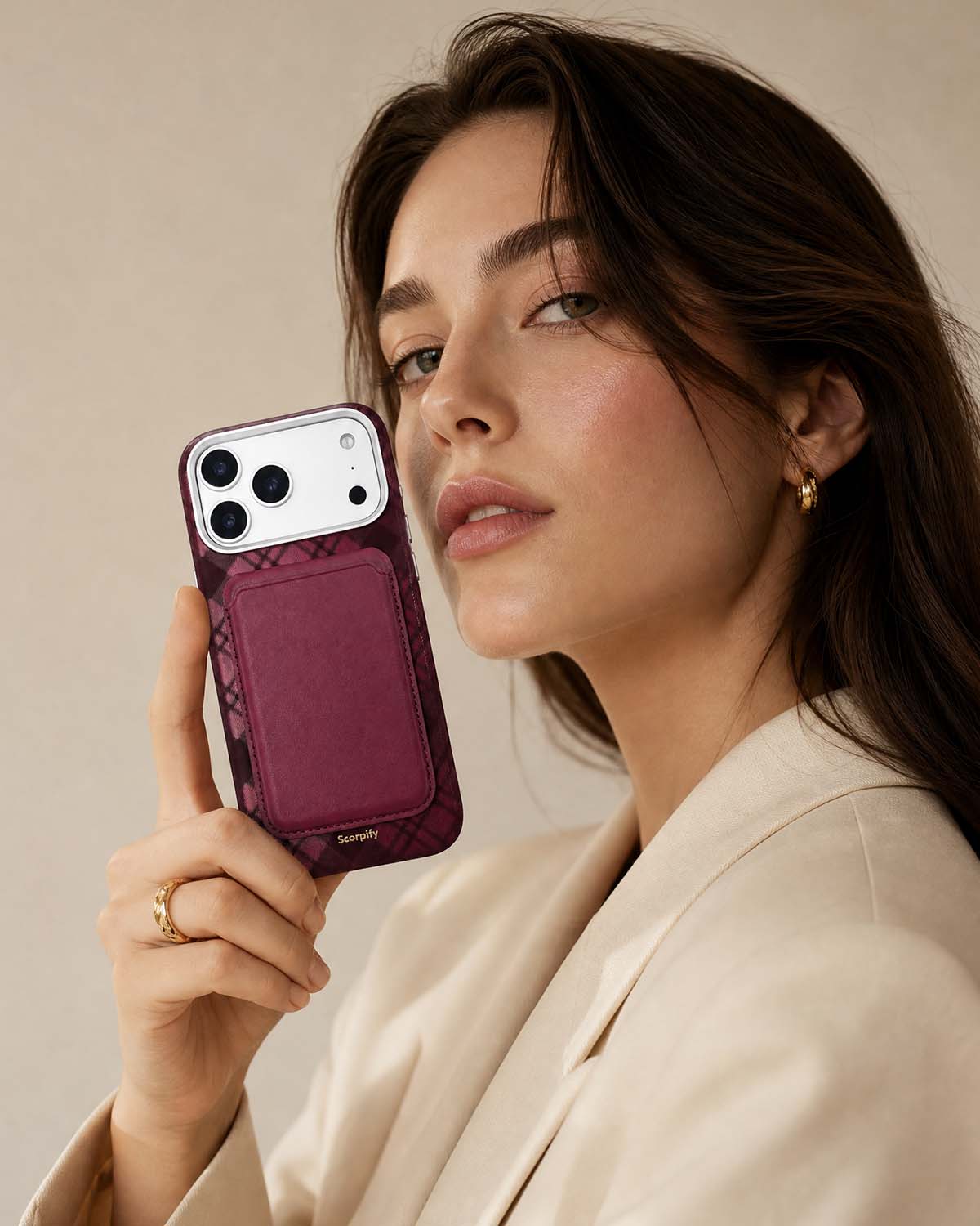 Dark Cherry MagSafe Leather Wallet
