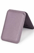 Purple lavender iPhone leather wallet, open flat view