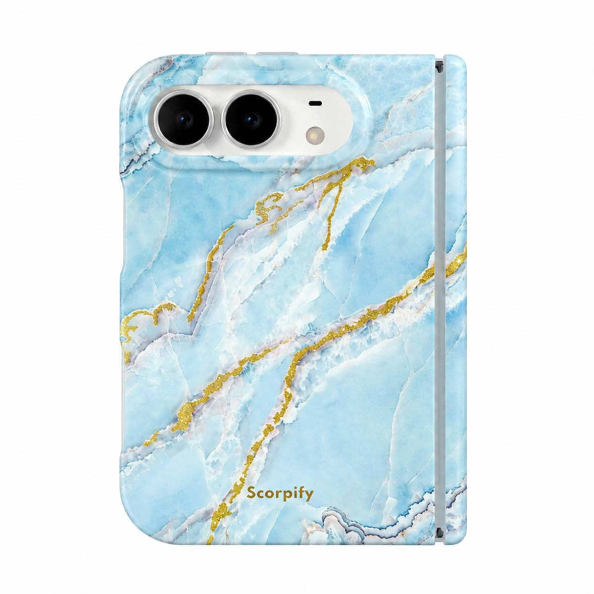 Icelandic blue marble print iPhone Duo case with MagSafe compatibility