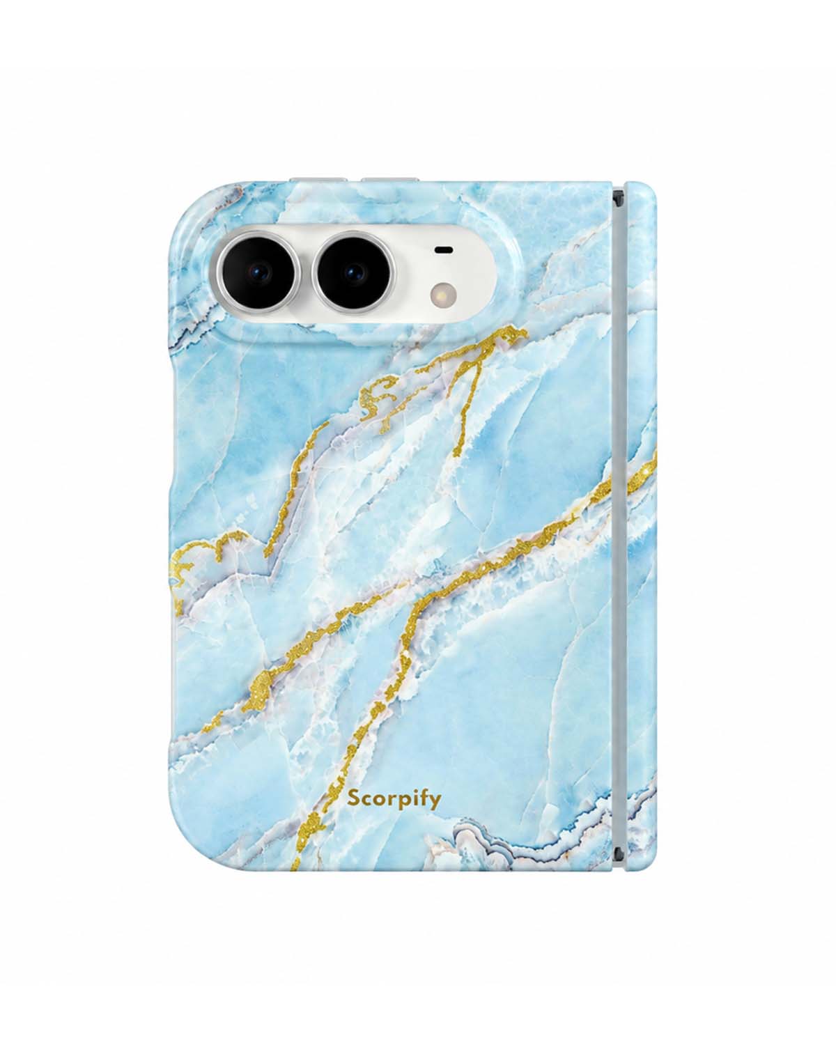 Icelandic blue marble print iPhone Duo case with MagSafe compatibility