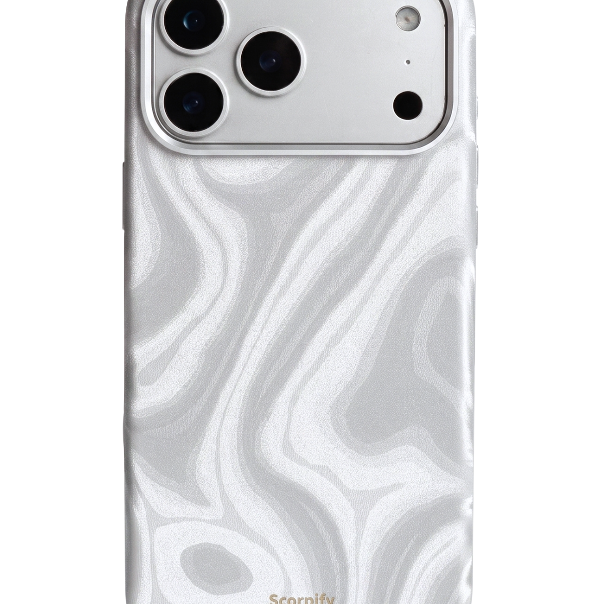 Silver Swirl Lumina Leather MagSafe iPhone Case
