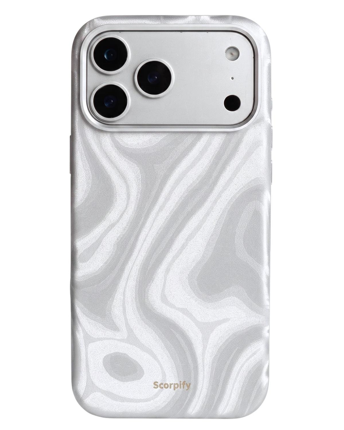 Silver Swirl Lumina Leather MagSafe iPhone Case