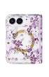 Purple Nemophila floral print iPhone Duo case with MagSafe compatibility