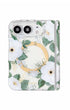 White rose floral print iPhone Duo case with MagSafe compatibility