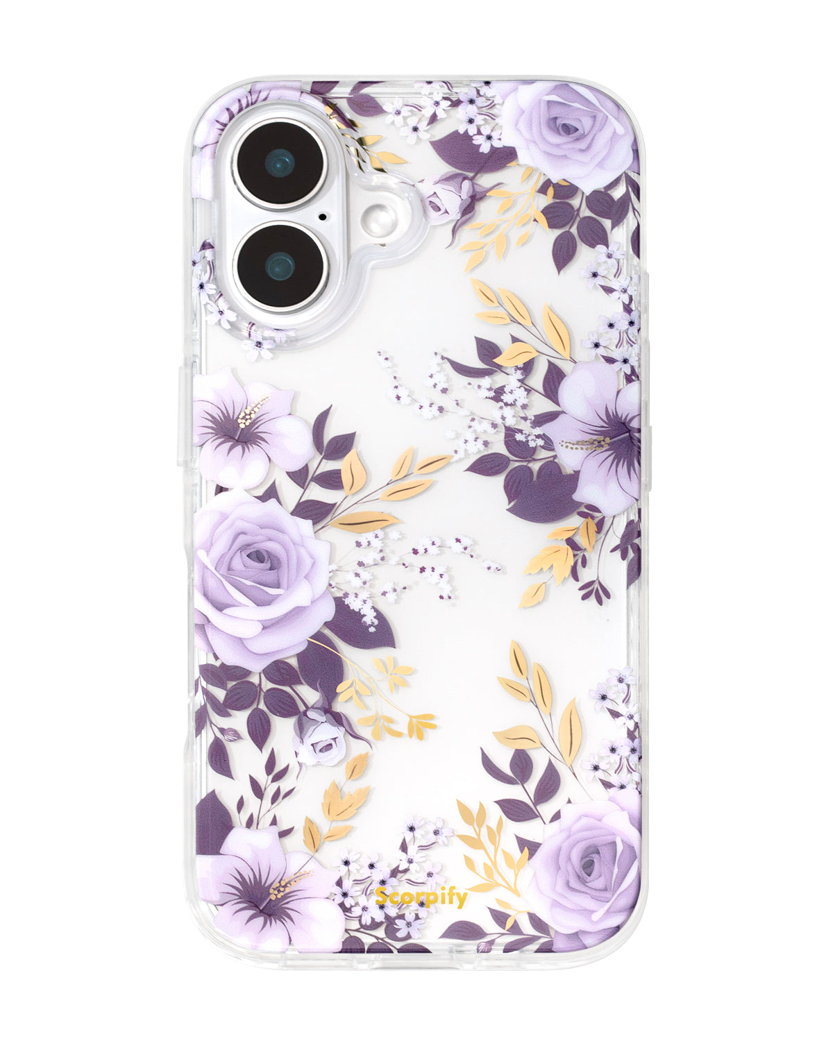 Trendy Phone Cover With Purple Hibiscus Rose Floral Motif
