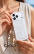 Pearl iphone charm with decorative crystal beads