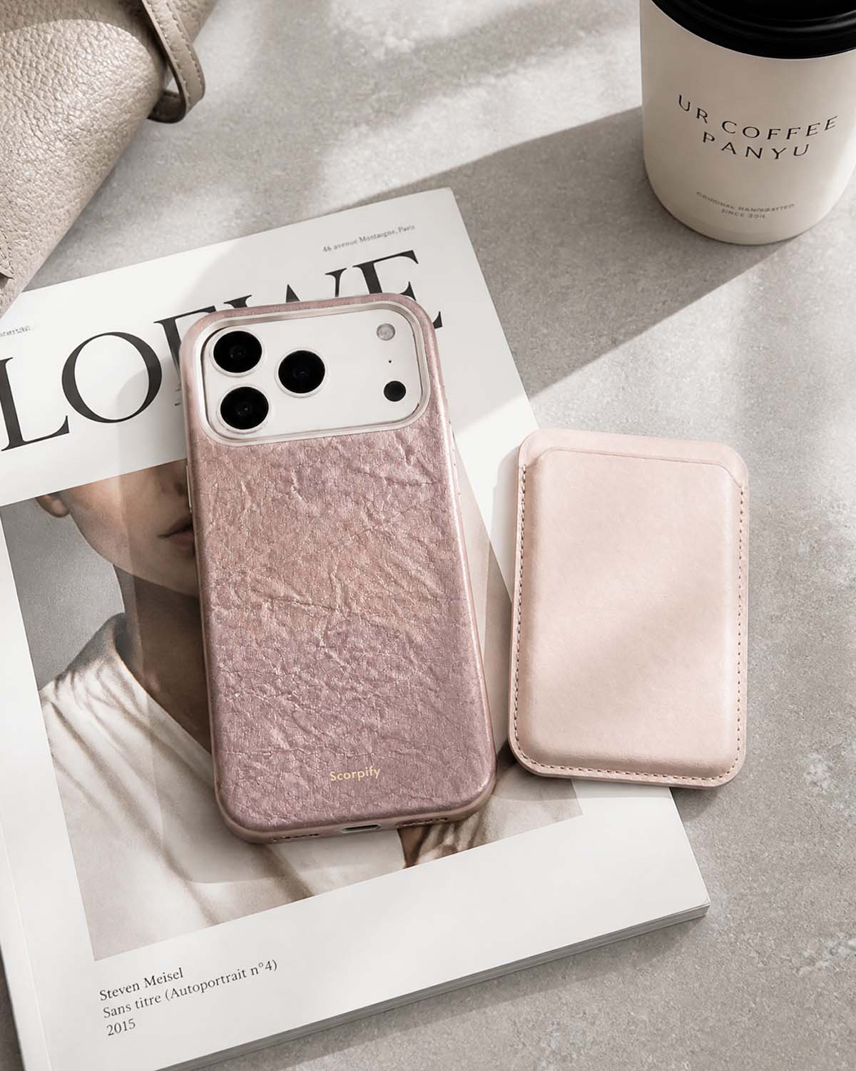 Blush Pink MagSafe Leather Wallet