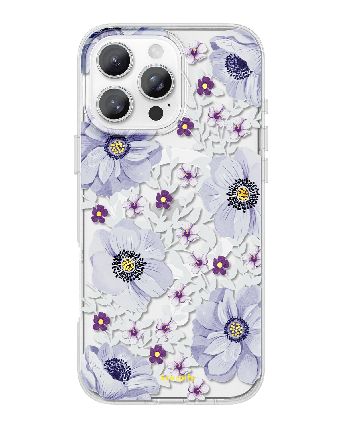 Purple anemone floral phone cover featuring soft petals