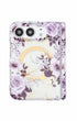 Purple hibiscus and rose floral print iPhone Duo case with MagSafe compatibility