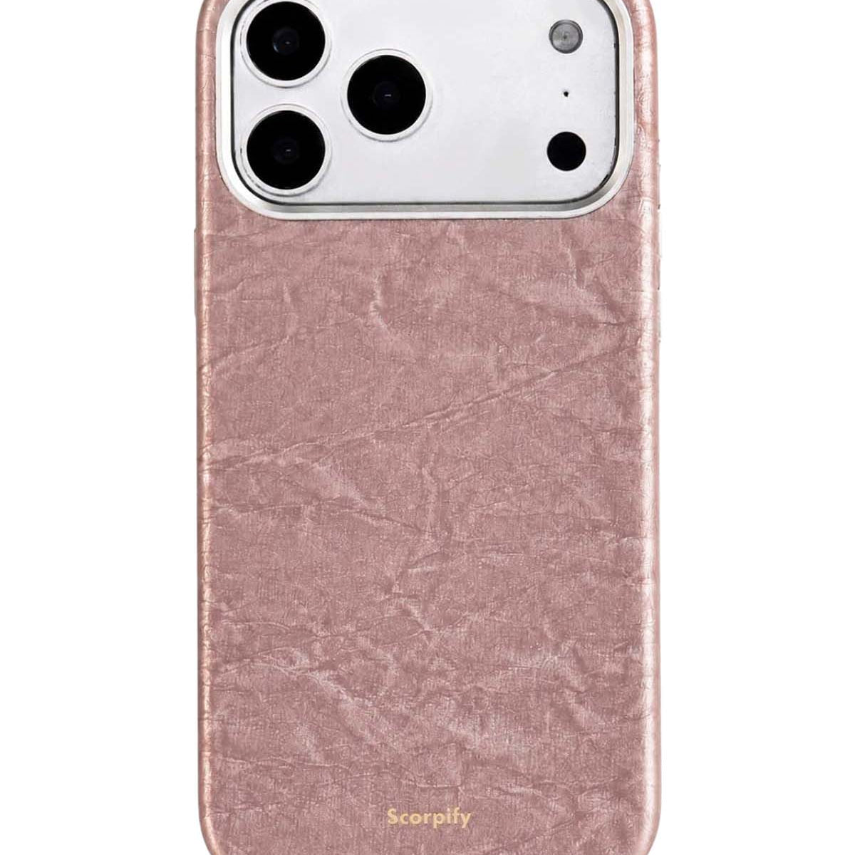 Rose crinkle leather MagSafe iPhone case, back view
