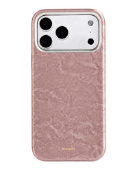 Rose crinkle leather MagSafe iPhone case, back view